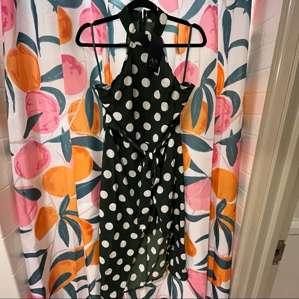 ASOS Midi High Neck Polka Dot Dress